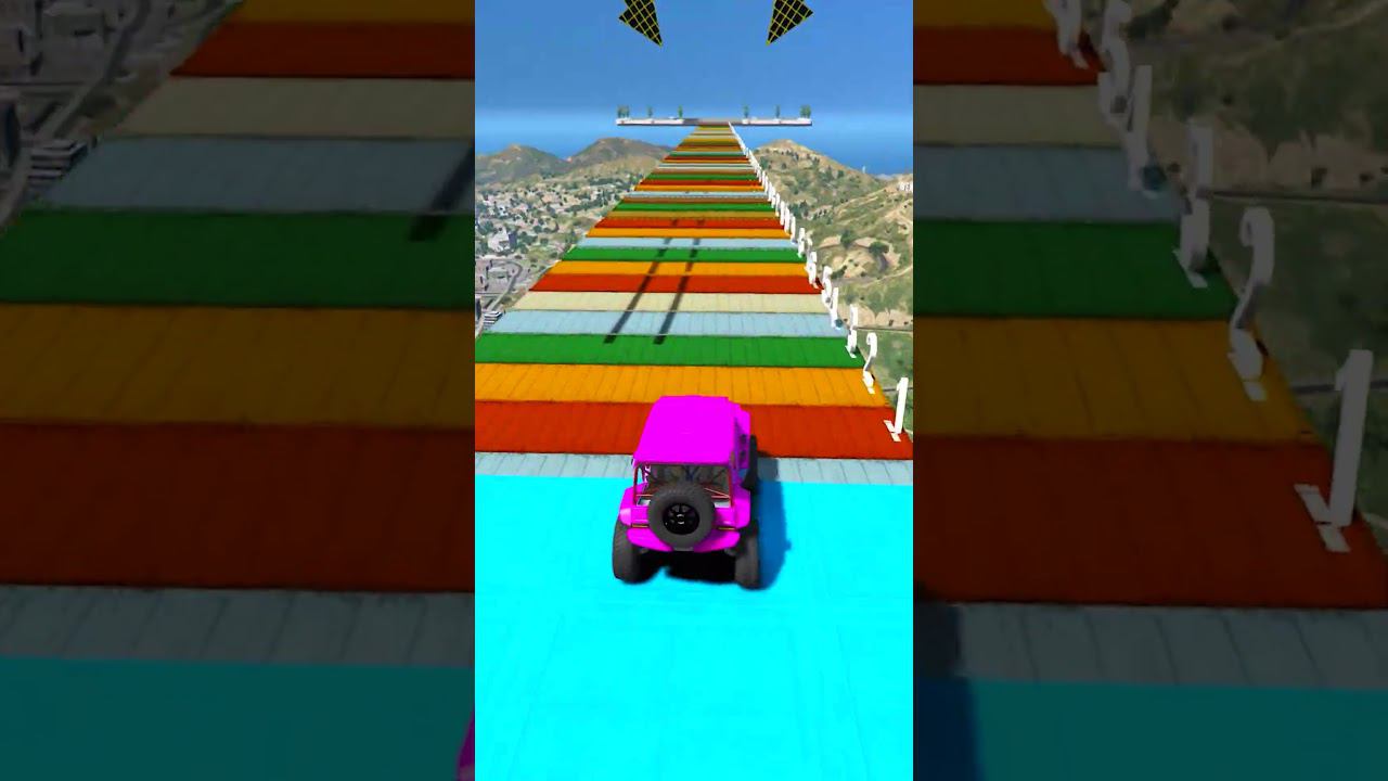 КАК ДАЛЕКО ПО ДЫРЯВЫМ БЛОКАМ ПРОЕДЕТ ЧИТ ТАЧКА? СМОТРИ НЕ УПАДИ В ГТА 5! #shorts смотреть онлайн