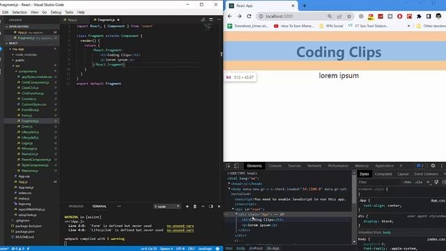 ReactJS Tutorial | Fragments | Part 24