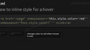 How to inline style for a:hover #html