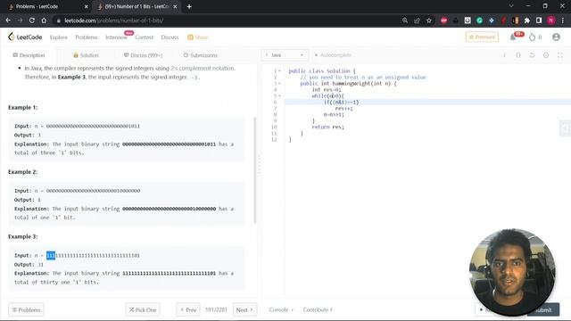 Number of 1 Bits | Leetcode 191 | Bit Manipulation | Medium смотреть онлайн