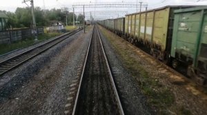 Проезжаем станцию Мурманские ворота. Прицепной вагон Мурманск - Белгород, 2.08.2019г.