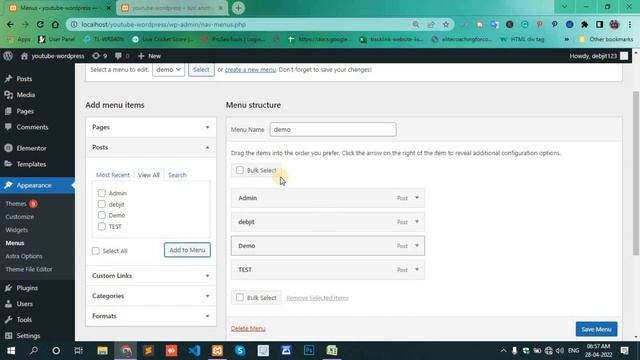 how to add posts to menu in wordpress || WordPress add posts to menu automatically