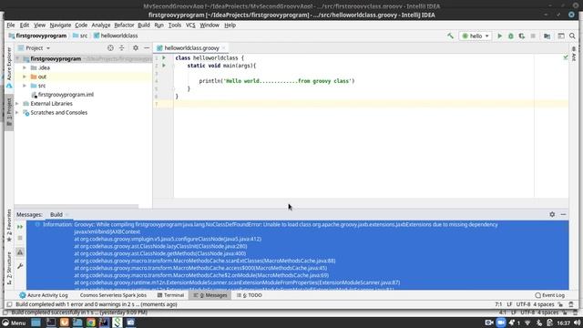 Groovy Hello World Intellij Idea смотреть онлайн