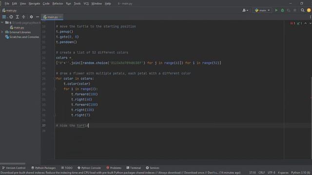 Python Turtle Graphic|52 Colors Flower|turtle graphic смотреть онлайн