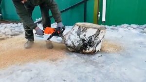 STIHL MS 462- ПЕРВЫЙ ПУСК, ПЕРВЫЙ РЕЗ ?