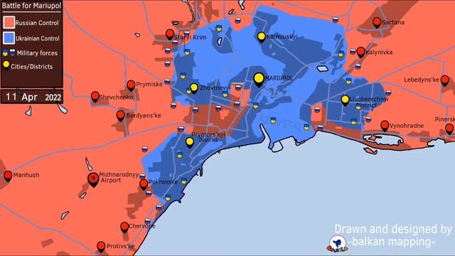 Освобождение Мариуполя на карте (СВО).Каждый день. смотреть онлайн