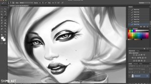 Photoshop Speed Drawing Time-lapse "Black & White" / Риcуем портрет на Photoshop