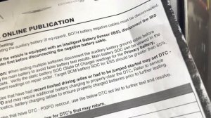 P00FD Battery “B” state of charge performance Chrysler,Jeep,Dodge, Ram, Fiat, FCA