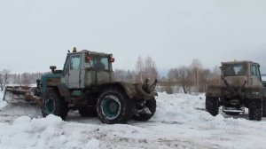 Тракторы Т-150К! РАСЧИСТКА СНЕГА