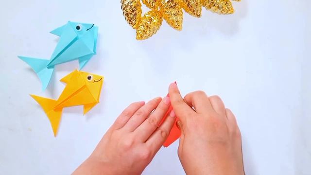 How To Make easy Paper Fish, origami paper craft, DIY paper Toys смотреть онлайн