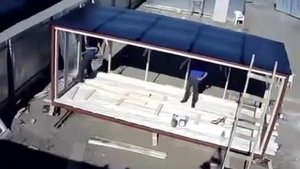 Сборная бытовка. Сборка конструкции.