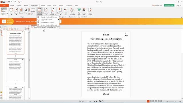 How to remove header and footer from a pdf document using Nitro Pro смотреть онлайн