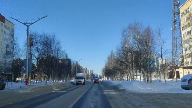 Город Когалым. Обзорная поездка на машине по городу. Kogalym City. Март 2023 смотреть онлайн