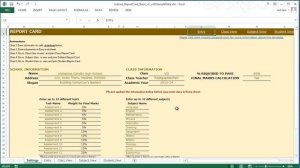 Report Card (Basic) - Excel Template