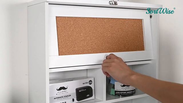 Fold Out Convertible Wall Mount Desk with Large Storage Area - SortWise