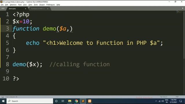 PHP Functions | Types of Functions in PHP | What are PHP Variable Functions? | PHP Function Example