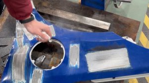Laser removing paint a car part #2 Очистка крыла автомобиля от краски №2