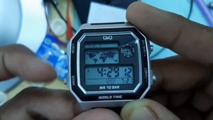 How To Setting Time and Alarm Q&Q M196J013Y Digital World Time Watch | Watch Repair Channel