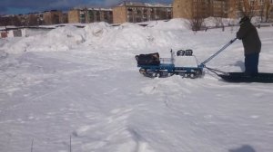 Мотобуксировщик длинная база зимой!