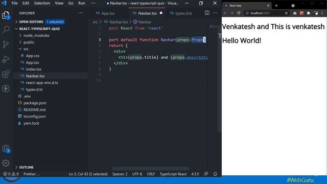 TypeScript Crash Course from scratch in Telugu || Part-4 Final || #VenkateshMogili || #WebGuru