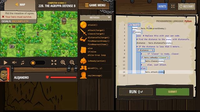 CodeCombat Level 22B Python Computer Science 2 Tutorial with Answers смотреть онлайн