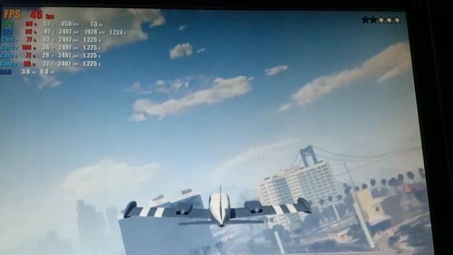 Тест Xeon Е5420+R7 240 2GB DDR3+6GB DDR2 667 в игре GTA 5.