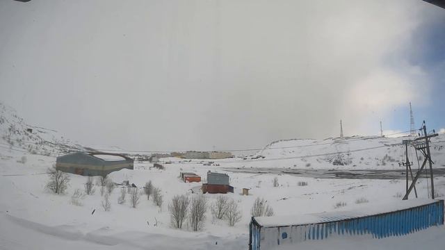 Видео как меняется погода в Териберке от солнца к снежной буре и обратно Video Teriberka weather