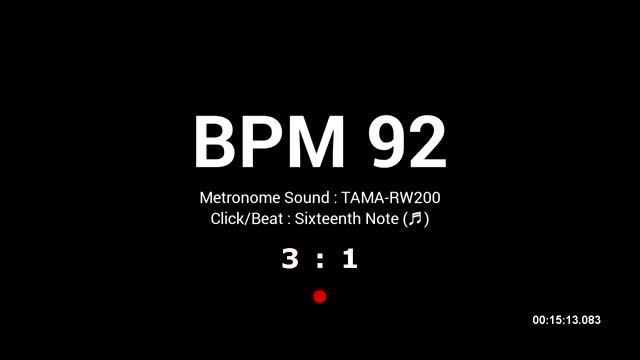 Metronome BPM 92 / TAMA-RW200 / 16th смотреть онлайн