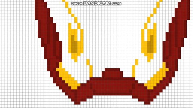 Как нарисовать шлем Железного Человека по клеточкам//Pixel Art(2 часть) смотреть онлайн