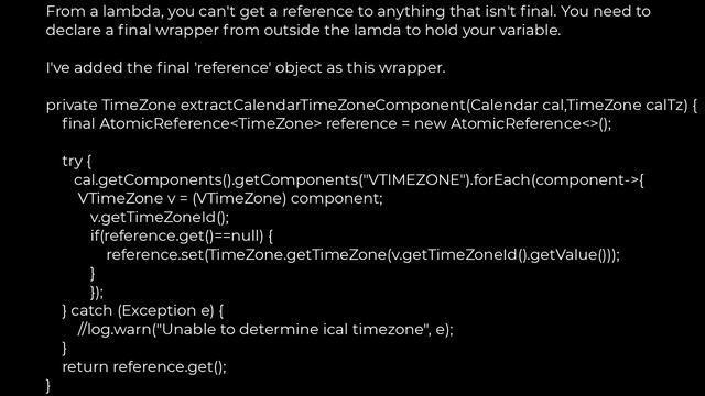 Java :Variable used in lambda expression should be final or effectively final(5solution) смотреть онлайн