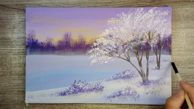 A Winter's Afternoon Painting - Acrylic Painting for Beginners смотреть онлайн