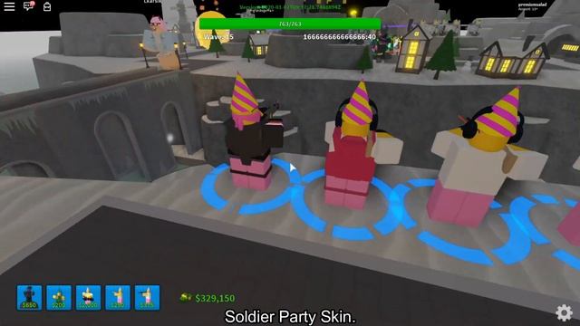 ALL PARTY SKINS SHOWCASE + FIREWORKS EMOTE IN TOWER DEFENSE SIMULATOR! [ROBLOX] смотреть онлайн