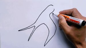 Как нарисовать ласточка, просто рисуем, Урок рисования для детей.?