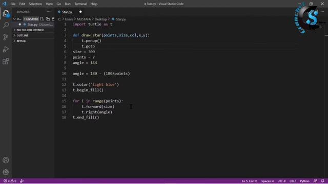 Making Starry Night With #Python(Step by Step)Using Python #Graphics Part-1|By Using #Turtle Module