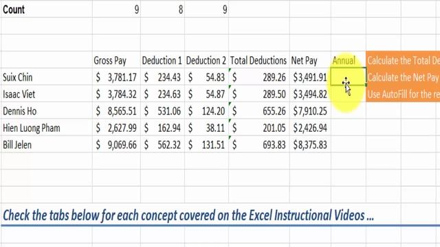 Basic Excel Formulas: Multipy, Divide, Subtract in Excel 2013 (Office 365):  Part 3 of 18