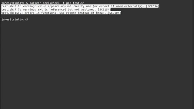 Syntax checking in "joe" with shellcheck смотреть онлайн
