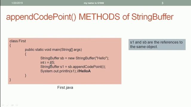 String API in Java | #34 | appendCodePoint() Method of StringBuffer & StringBuilder Classes in Java