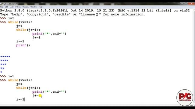 Python for class 11/CS and IP/Python Pattern Programs - Printing Stars '*' in Pyramid Shape/#python