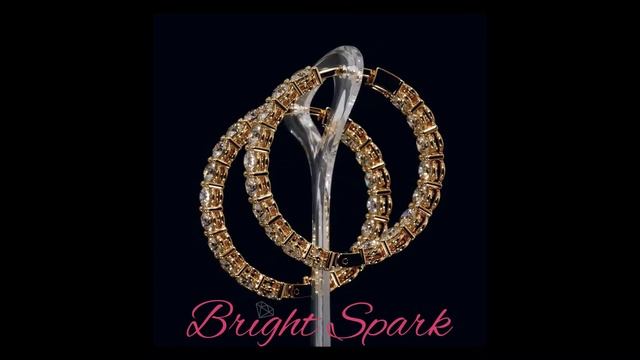 Серьги конго из желтого золота с муассанитами на 3,6 карата Kongo от Bright Spark смотреть онлайн