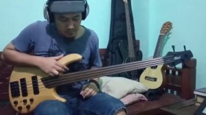 Cort B4FL Fretless Electric Bass Harmonics Slide Demo Solo Effect Valeton GP-100