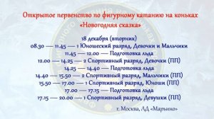 Открытое первенство по фигурному катанию на коньках «Новогодняя сказка» 18/12