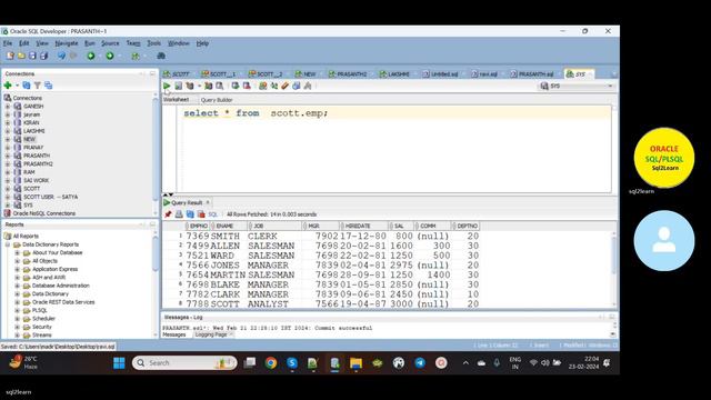 Oracle SQL Developer Tool Walkthrough Part - 1