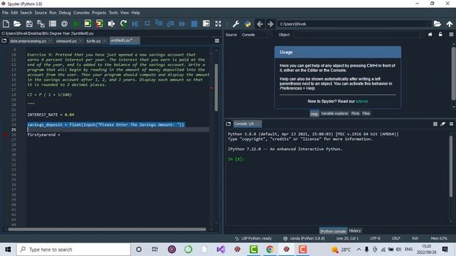 Python Exercise Tutorial Series | Exercise 9