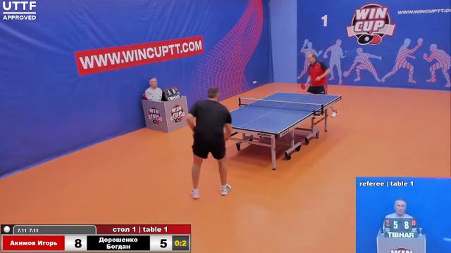 Акимов Игорь 3-2 Дорошенко Богдан  Турнир Восток 4 WINCUP  20.09.21 Прямая трансляция Зал 1