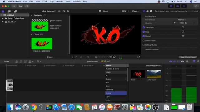 Как Убрать Зеленый Фон В Final Cut Pro X 10.3.3 смотреть онлайн