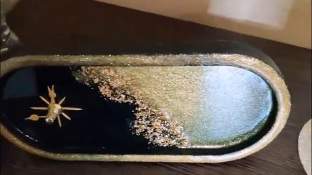 Настольные Часики"Золотая Россыпь"из эпоксидной смолы,ручная работа.ОБЗОР!!! смотреть онлайн