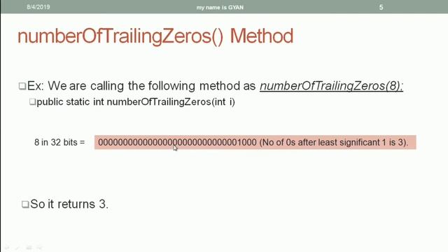Wrapper Classes in Java | #38 | numberOfTrailingZeros() Method of Integer and Long Wrapper Classes