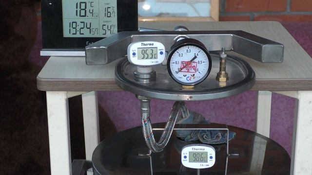 Тушёнка  в волшебной кастрюльке НЕФОР. Температура внутри банки.