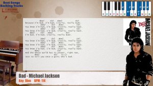 🎹 Bad - Michael Jackson Piano Backing Track with chords and lyrics