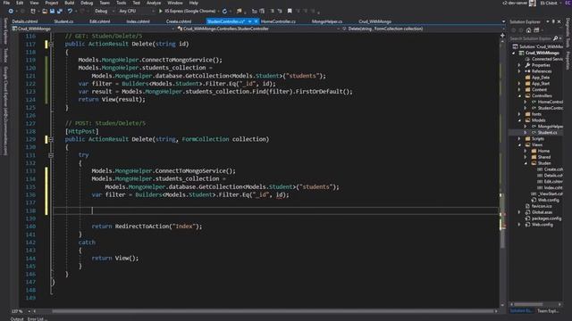 CRUD MongoDB Atlas using C# - part 5 - Delete смотреть онлайн